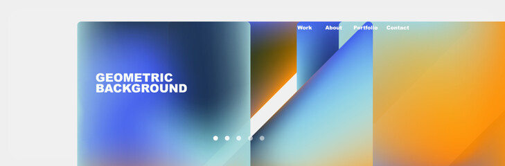 Colorful fluid gradient triangles and squares web site template. Vector Illustration For Wallpaper, Banner, Background, Card, Book Illustration, landing page