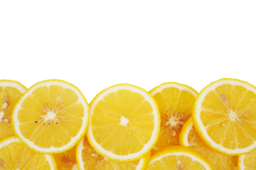Yellow lemon slices side border cutout