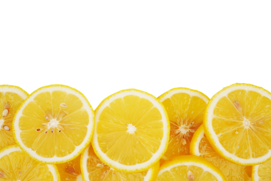 Yellow lemon slices side border cutout