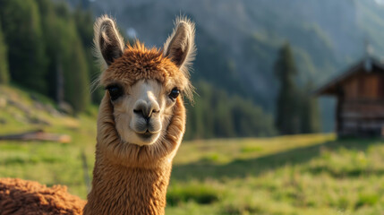 Obraz premium A cute alpaca 
