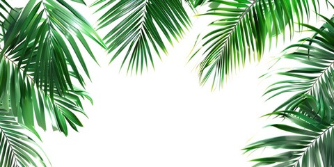 Fototapeta premium Palm Leaves on White Background