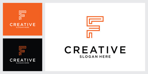 Obraz premium F initial letter logo design template vector