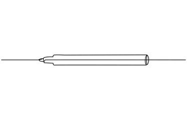 Marker pen icon. High. High quality logo for web site design and mobile apps. Vector illustration on a white background, One continuous line drawing of pen. Pencil symbol of study and education