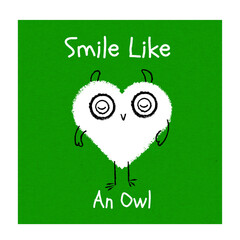 Owl Smile [ Happy emoticons, Owl, Heart, Shape ]