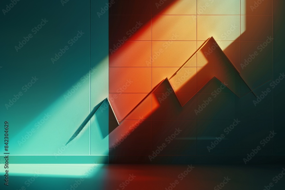 Poster a wall with a graph on it giving it a moody atmosphere