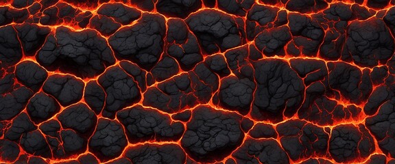 Obraz premium Lava texture fire background with molten rock, volcanic magma, and fiery patterns
