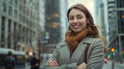 Fototapeta premium Woman on City Street
