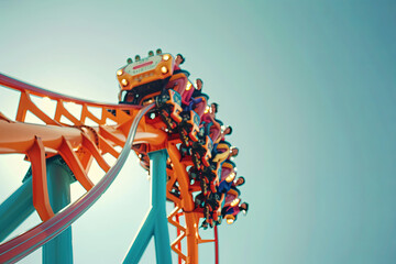 Roller coaster ride, thrilling amusement park attraction