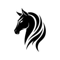 minimalist Horse logo vector art illustration icon