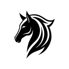 minimalist Horse logo vector art illustration icon
