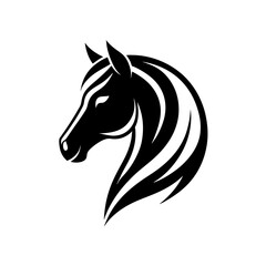 minimalist Horse logo vector art illustration icon