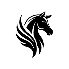 minimalist Horse logo vector art illustration icon