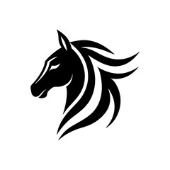minimalist Horse logo vector art illustration icon