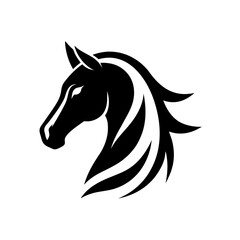 minimalist Horse logo vector art illustration icon