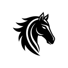 minimalist Horse logo vector art illustration icon