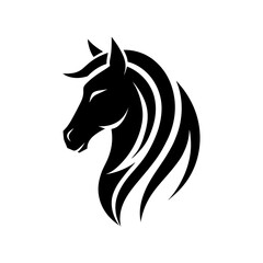 minimalist Horse logo vector art illustration icon