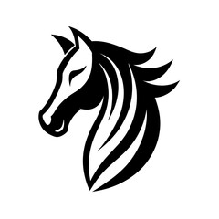 minimalist Horse logo vector art illustration icon