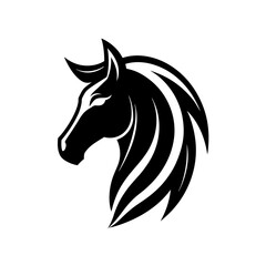 minimalist Horse logo vector art illustration icon