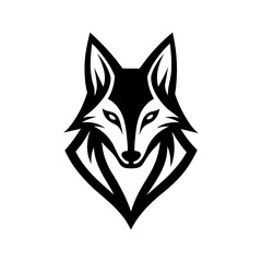 Minimalist golden wolf logo vector art illustration icon