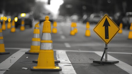 City Street Traffic Cones