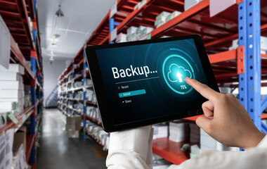 Backup Storage Data Internet Technology Business concept. Database storage cloud technology file...