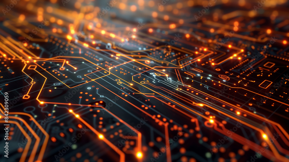 Poster circuit board. cpu processor on a motherboard