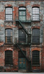 Fototapeta premium A vintage factory building that has been carefully transformed into a stylish loft.