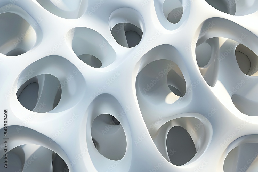 Poster 3d illustration of an abstract pattern with overlapping loops and shadows , generated by ai