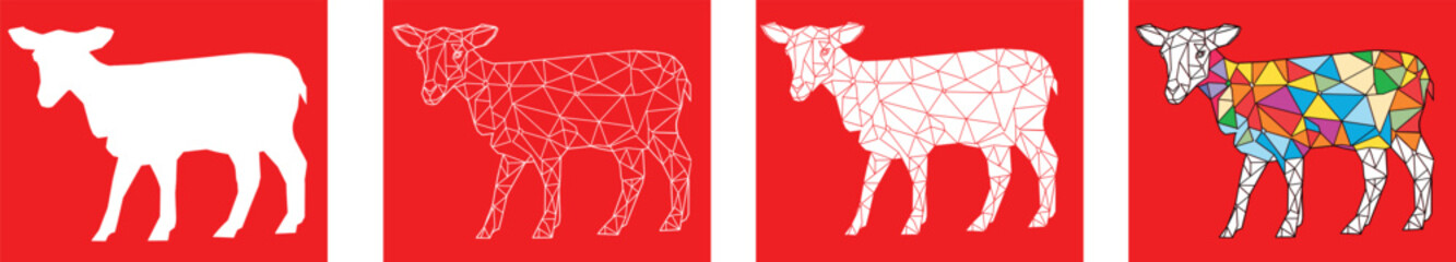 little goat vector for eid al adha