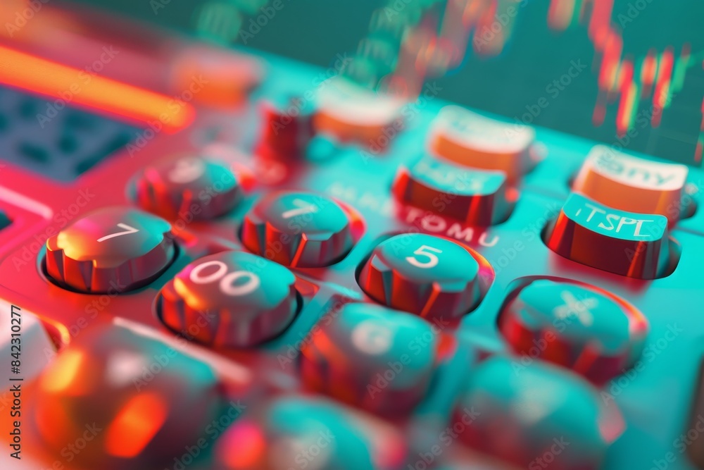 Poster a calculator with background and buttons