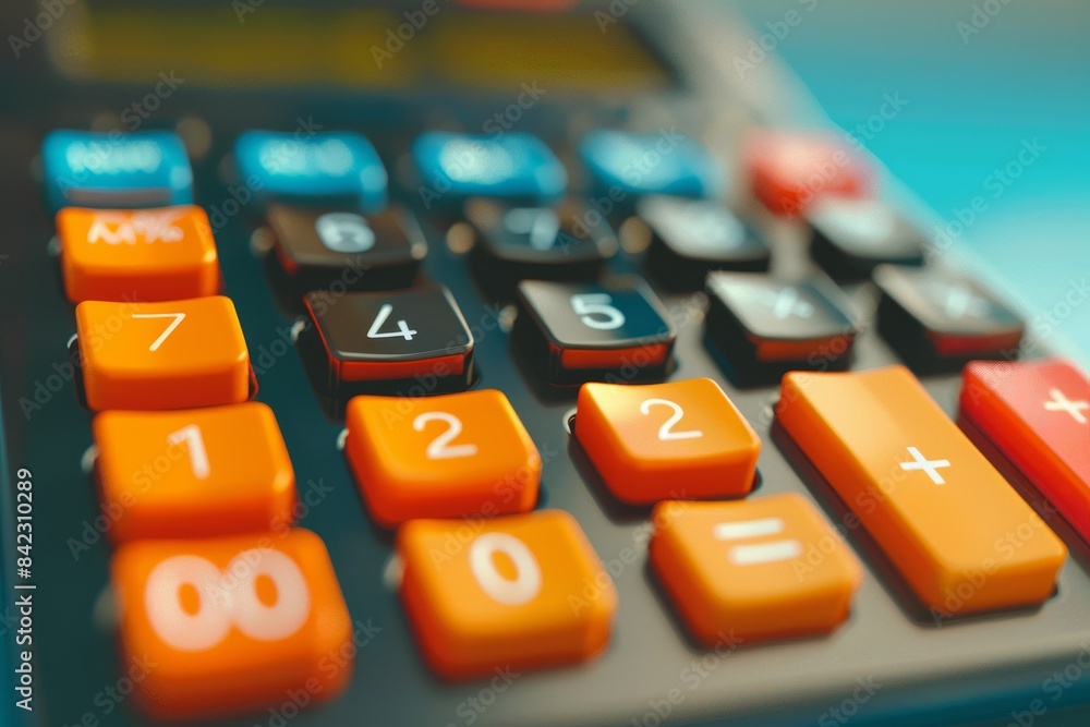 Poster a calculator with background and buttons