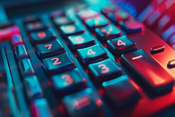 A calculator with background and buttons