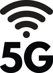 5G signal icon isolated on white background . 5G network icon . Vector illustration