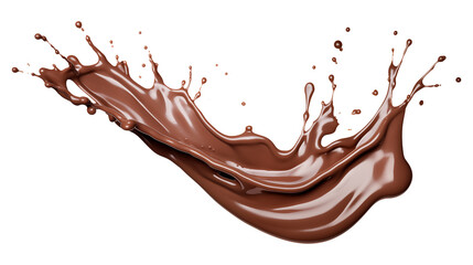 chocolate liquid splash isolated on transparent white background, clipping path