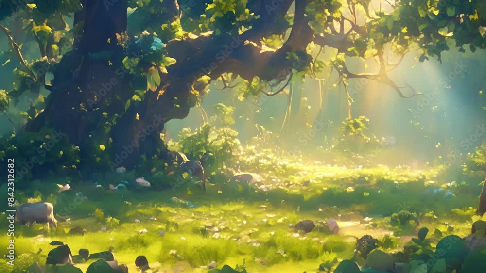 Poster tucked away behind a curtain of vines and ivy a secluded glade reveals itself with a burst of color 