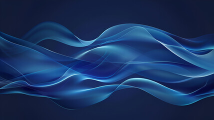 Fototapeta premium Abstract smooth blue vector wave and navy wallpaper