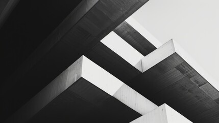 Fototapeta premium Minimalistic Abstract Architecture Desktop Wallpaper, Geometric Shapes, Monochromatic color, Modern Simplicity, banner design, brochure, pattern design, web, wallpaper, background template