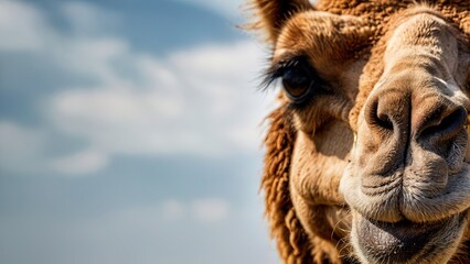 Fototapeta premium A Camel with an Arid Desert Background