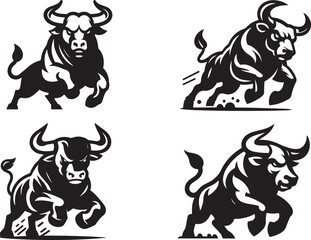 angry bull silhouette