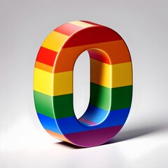 background with circles , Number from the colors of the lgbt , Symbol 3d made of LGBT flag colors number O
Generative AI