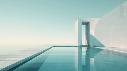 Minimalistic Abstract Architecture Desktop Wallpaper, Geometric Shapes, Monochromatic color, Modern Simplicity, landscape design, banner design, brochure, pattern design, web, wallpaper, background te