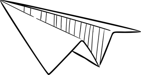Hand drawn paper plane element vector