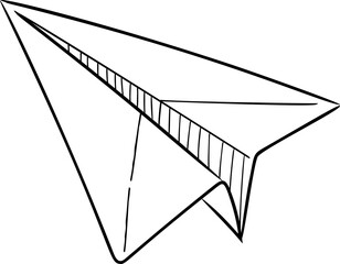 Hand drawn paper plane element vector