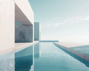 Minimalistic Abstract Architecture Desktop Wallpaper, Geometric Shapes, Monochromatic color, Modern Simplicity, landscape design, banner design, brochure, pattern design, web, wallpaper, background te