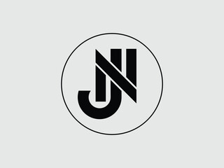 Modern JN letters vector logo design, Premium NJ Logo Vector suitable for any business or identity with JN or NJ initials with Circle.