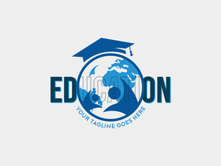 Global education logo design. globe element. Education logo vector template. 