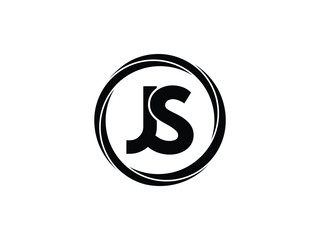 Creative And Modern JS Logo Design. JS Circular Letter Logo with Circle vector design.