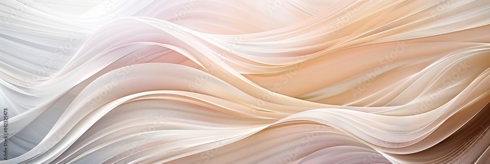 Poster abstract background with wavy lines in beige and brown tones. modern design for posters, web pages. 