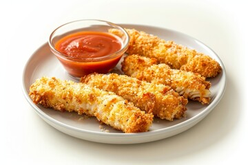 Yummy Baked Parmesan Fish Sticks with Tangy Marinara Sauce