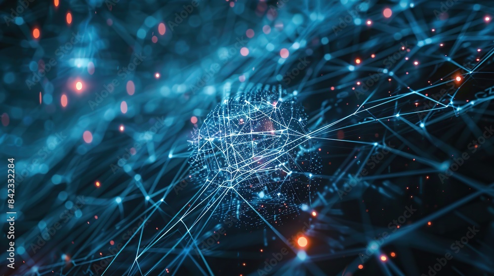 Poster digital background ideal for technological operations, neural networks, ai, data transmission and en